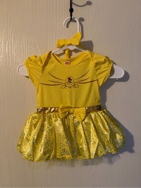 Yellow Princess Tutu Dress with Bow Headband - Kids Size 12-18 Months